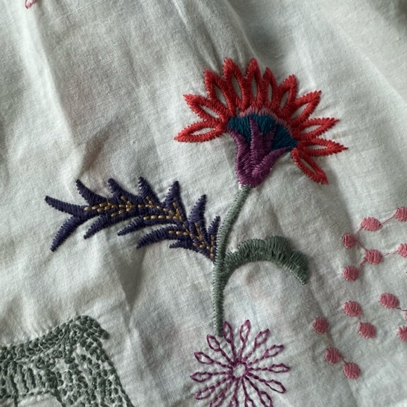 Johnny Was Embroidered White Boho Top - Picture 8 of 11